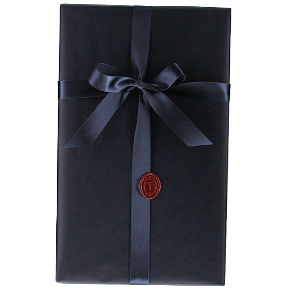 [ラッピング] ギフト ロング2本箱 包装紙「紺」+リボン[送料無料対象外商品]