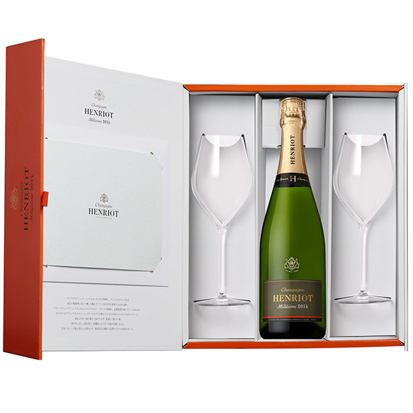 ブリュット ミレジメ グラスセット 2014 アンリオ 750ml  [発泡白]