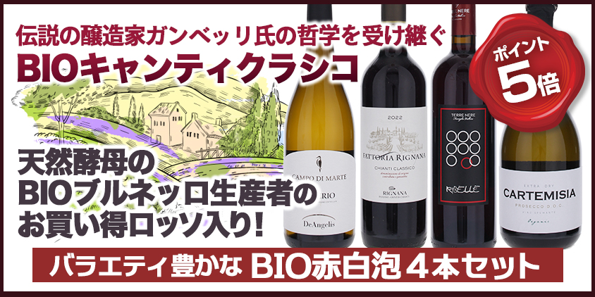 バラエティ豊かなBIO赤白泡4本セット