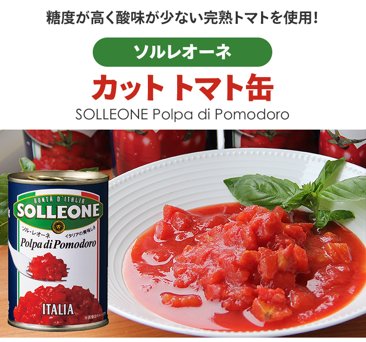 ダイスカットトマト缶 イタリア産 ソルレオーネ
