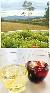 ブドウと氷入りワイン